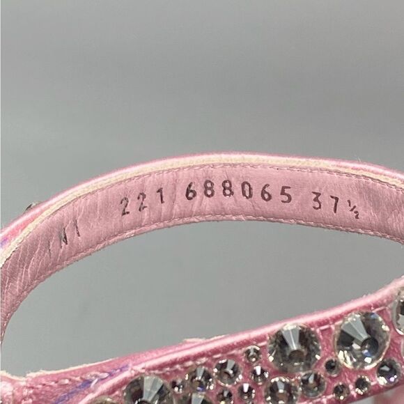 Alexander McQueen Crystal Satin Ankle-Cuff Cocktail Sandals size 37.5 - Picture 8 of 12